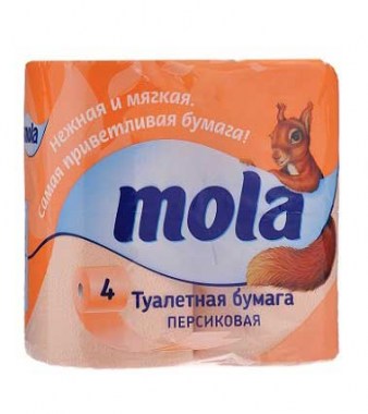 Туалетная бумага Mola персик 4рул